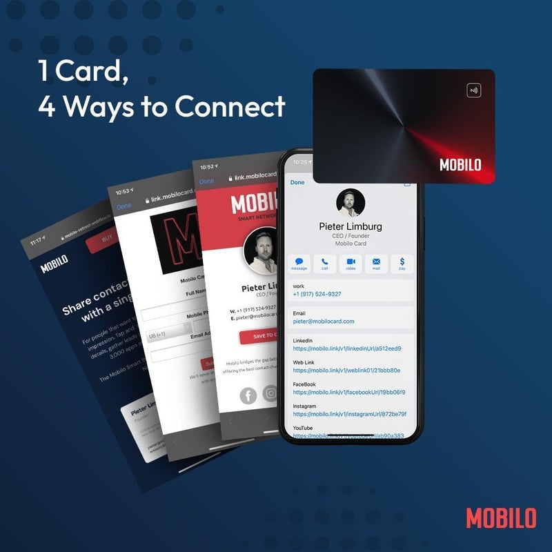 Mobilo Digital Business Card - Tap, Share, Connect - No App Required - Android & Smart Phone - Silver Metal Card - Image 4